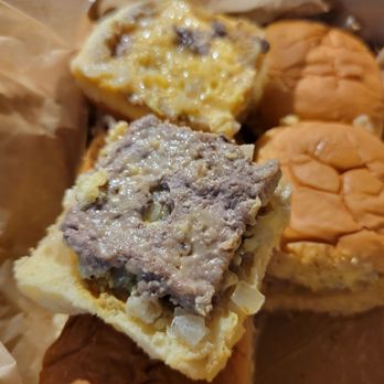Golden Castle - a variety of hamburgers in a basket - Food Trucks Near Me - Austin, Texas