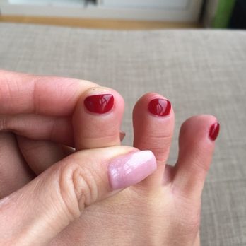 Pure Nail Bar - Bad toenail shaping!! Literally looks like she cut a straight line and didn't file it down at all to even it out. - Nail Salons Near Me - Vancouver, British Columbia