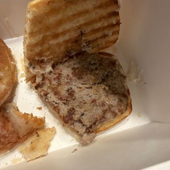 Dad's Kitchen - I'm genuinely confused as to how this is called a French dip? This is a barely cooked burger patty & this is the new and improved version? - New American Near Me - Fair Oaks, California