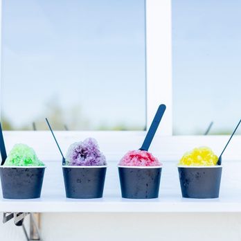 SoCo Sno - three different flavors of ice cream - Shaved Ice Near Me - College Station, Texas