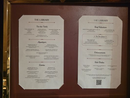 Menu photo 1 The Library Las Vegas, NV Menu photo 1 The Library Las Vegas, NV