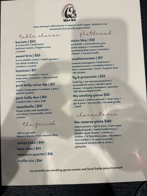 Menu photo 5 Q's Wine Bar Carmel, IN