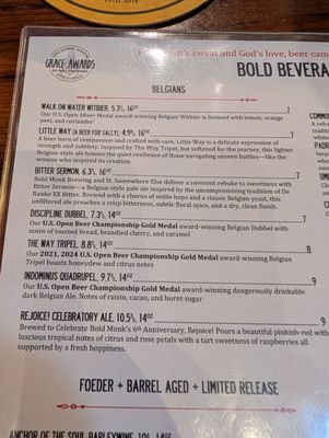 Menu photo 1 Bold Monk Brewing Atlanta, GA Menu photo 1 Bold Monk Brewing Atlanta, GA