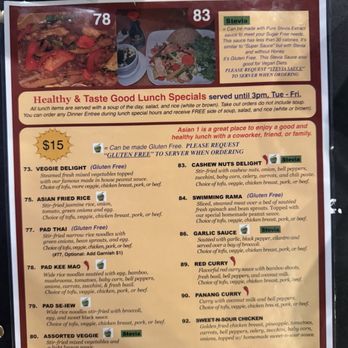 Asian 1 - Menu - Thai Near Me - Burlington, Washington