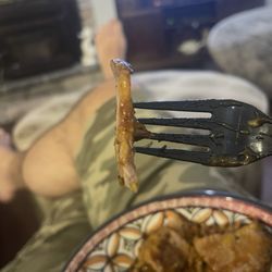 Davis BBQ - This is how thin the brisket is. Davis farm is a joke.
