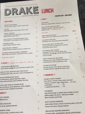 Menu photo 8 Drake Downtown Bend Bend, OR