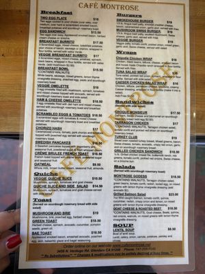 Menu photo 1 Café Montrose Glendale, CA Menu photo 1 Café Montrose Glendale, CA