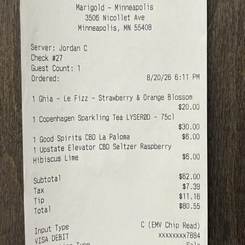 Marigold - Receipt - Cosmetics & Beauty Supply Near Me - Minneapolis, Minnesota Marigold - Receipt - Cosmetics & Beauty Supply Near Me - Minneapolis, Minnesota