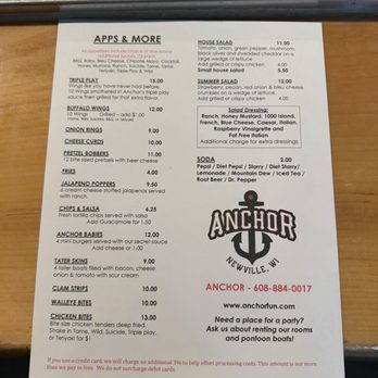 Anchor Bar & Grill - Food Menu - American Near Me - Edgerton, Wisconsin