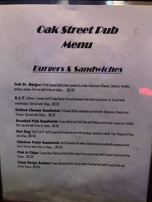 Menu photo 2 Oak Street Pub & Restaurant Manchester, CT Menu photo 2 Oak Street Pub & Restaurant Manchester, CT