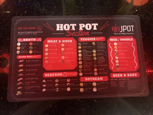 Menu photo 8 Jpot Korean BBQ and HOT POT Corpus Christi, TX