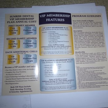 Sunrise Dental - Inside the VIP handout - General Dentistry Near Me - Cary, North Carolina