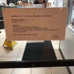 Please note: "We close promptly at our closing time." (and sometimes before). Please respect our hours lol.