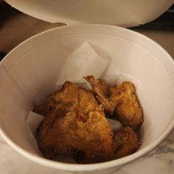 Bone-in fried chicken 8 pc mix ($10 via on-line or app):  flavorful, crispy, and juicy.   Not greasy as years ago.   7.8/10 rating.