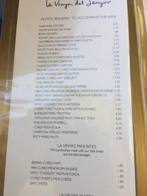 Menu photo 2 La Vinya del Senyor Barcelona, B Menu photo 2 La Vinya del Senyor Barcelona, B