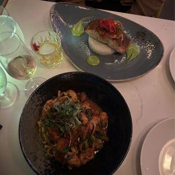 The Drake - Spicy shrimp pasta and the salmon - Bars Near Me - Laguna Beach, California The Drake - Spicy shrimp pasta and the salmon - Bars Near Me - Laguna Beach, California