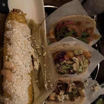 Taco Guild - Tacos -- Al Pastor, Yucatan Shrimp, and Chipotle Cherry Steak Elotes (Street Corn) - Bars Near Me - Phoenix, Arizona Taco Guild - Tacos -- Al Pastor, Yucatan Shrimp, and Chipotle Cherry Steak Elotes (Street Corn) - Bars Near Me - Phoenix, Arizona