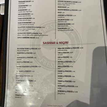 Sakana Sushi and Roll - Menu - Sushi Bars Near Me - Kensington, California