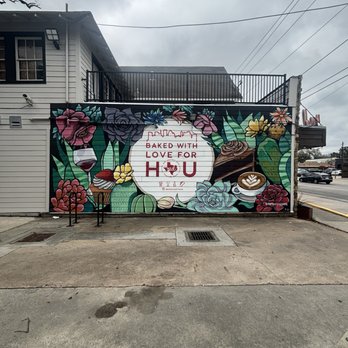 Red Dessert Dive - Mural - Desserts Near Me - Houston, Texas Red Dessert Dive - Mural - Desserts Near Me - Houston, Texas