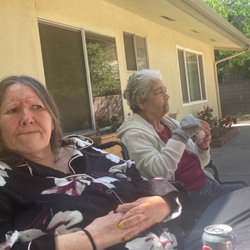 Tulare Nursing & Rehabilitation Center - Enjoying Tea Time on a Beautifull day..