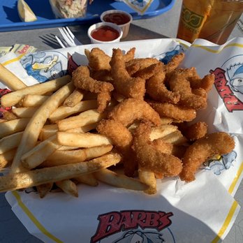 Barb's Fish & Chips - 1/2 pound breaded shrimp dinner. - Seafood Near Me - Victoria, British Columbia