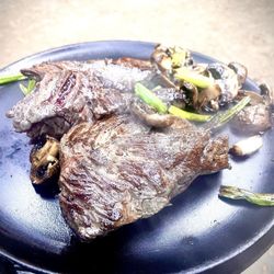 Fairfax Market - Hanger Steak after. Resting just waiting to be sliced then dressed.