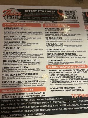 Menu photo 1 Thicc Pizza Co. Albuquerque, NM