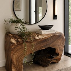 Indigenous By La Rue - Crafted from the base of an Acacia tree. This custom console table is sure to be a statement.