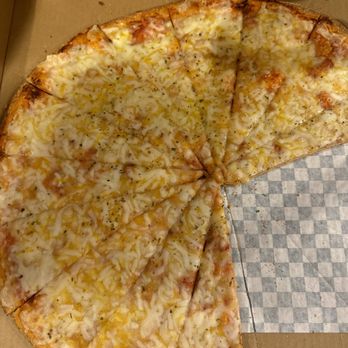 Q'S Halal Pizza - Cheddar mozzarella mixed cheese used, not what it used to be, barely any sauce on the pizza taste like cold moldy cheese bread - Mediterranean Near Me - Richmond, California