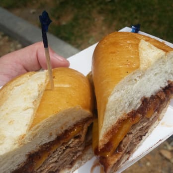 Rollin Roadhouse - Welp, that was tasty. Tri tip sando with cheddar, and great BBQ sauce. - Food Trucks Near Me