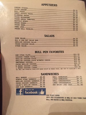 Menu photo 3 Bull Pen Steakhouse Oakman, AL