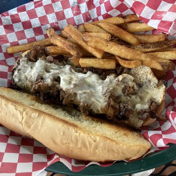 Dugout Bar & Grill - Philly sandwich with fresh cut fries - Sports Bars Near Me - Springfield, Missouri