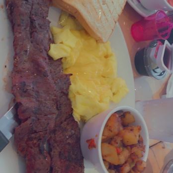 Big Pink - Steak and Eggs, fried potatoes - Pizza Near Me - Miami Beach, Florida Big Pink - Steak and Eggs, fried potatoes - Pizza Near Me - Miami Beach, Florida