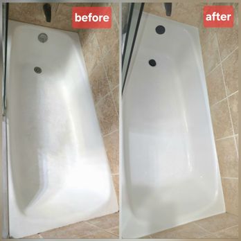 Odorless Bathtub Refinishing - Upstairs tub - had black hair dye in the scratches. Now looks BRAND NEW! - Refinishing Services Near Me - San Diego, California Odorless Bathtub Refinishing - Upstairs tub - had black hair dye in the scratches. Now looks BRAND NEW! - Refinishing Services Near Me - San Diego, California
