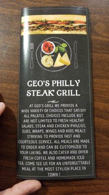 Menu photo 6 Geo's Philly Steak Grill Conway, SC