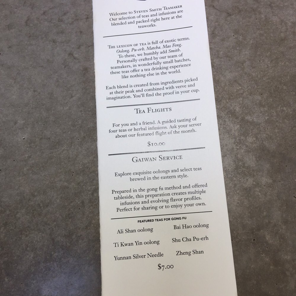 Smith Teamaker - 05.03.18 menu - Tea Rooms Near Me - Portland, Oregon Smith Teamaker - 05.03.18 menu - Tea Rooms Near Me - Portland, Oregon