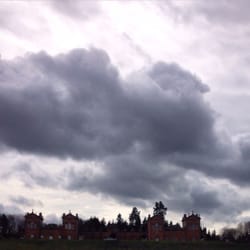 Chatelherault Country Park - The front of the house and major grey clouds