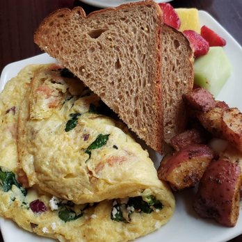 Teavolve - Salmon Omelet with red potatoes, fruit and toast - Coffee & Tea Near Me - Baltimore, Maryland