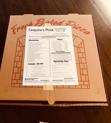 Menu photo 2 Cinquino's Pizza Batavia, NY Menu photo 2 Cinquino's Pizza Batavia, NY