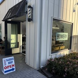 Exterior outside entrance of Bowery Barber Co - Bowery Barbershop in One Paseo - San Diego, California Exterior outside entrance of Bowery Barber Co - Bowery Barbershop in One Paseo - San Diego, California
