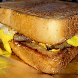 The Hen House - Sausage egg and cheese sandwich
