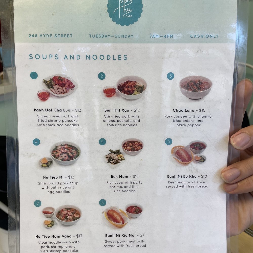 Mong Thu Cafe - Menu (2021/12) - Vietnamese Near Me - San Francisco, California