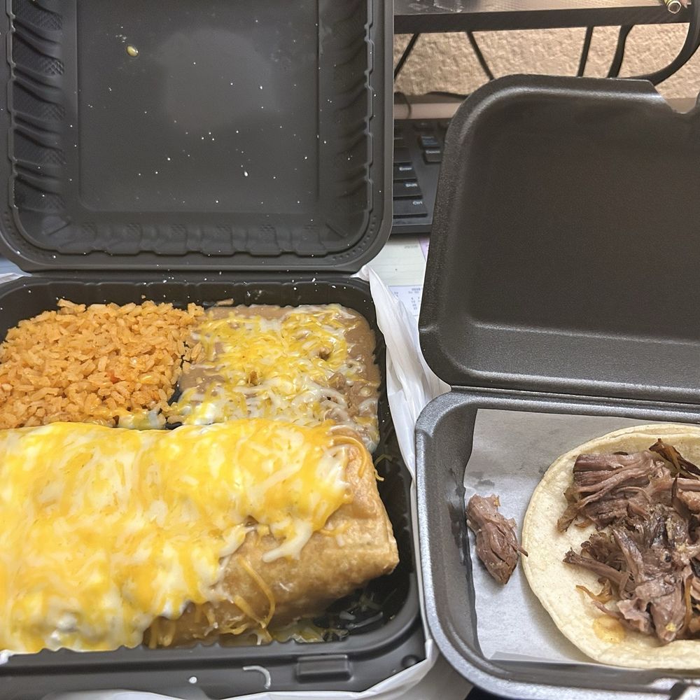 Chimichanga Combo and Carnitas Taco