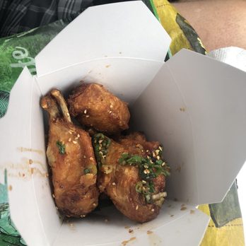 Mama Chow's Kitchen - Lollipop wings. Delicious sauce on the bottom to keep the wings crispy - Food Trucks Near Me - Portland, Oregon Mama Chow's Kitchen - Lollipop wings. Delicious sauce on the bottom to keep the wings crispy - Food Trucks Near Me - Portland, Oregon