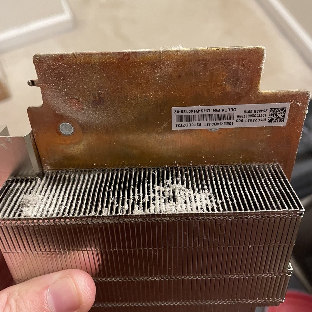 uBreakiFix - Dust on heat sink, obvious cleaning needed to address an overheating issue. - Electronics Repair Near Me - Springfield, Virginia