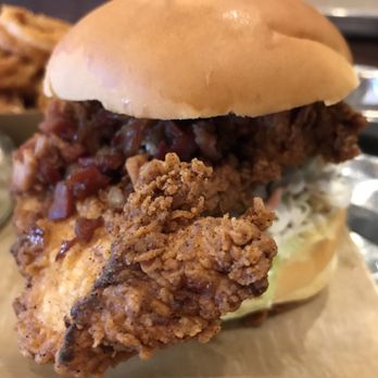 Crafty Burg'r - My chicken was a little dark looking but the taste was great! - Burgers Near Me - Cornelius, North Carolina