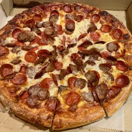Large pepperoni and sausage pizza Large pepperoni and sausage pizza