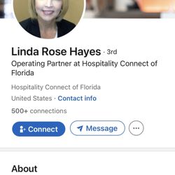 Hospitality Connect of Florida - Linda Rose LROSE@HConnectFL.com VIPConcierge@HConnectFL.com