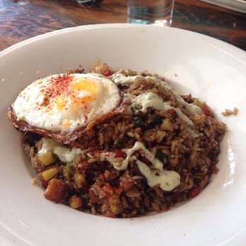 FINKA Table & Tap - Cuban fried rice with shrimp, churrasco, fried plantain, pineapple...so unique and delicious!!! - Asian Fusion Near Me - Miami, Florida