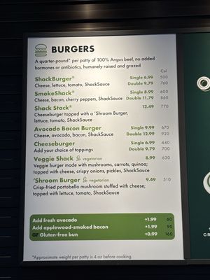 Menu photo 1 Shake Shack Mall of America Bloomington, MN